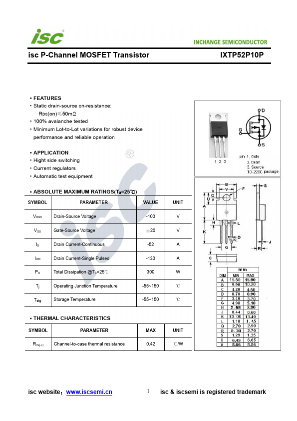 IXTP52P10P