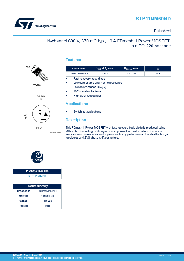 STP11NM60ND