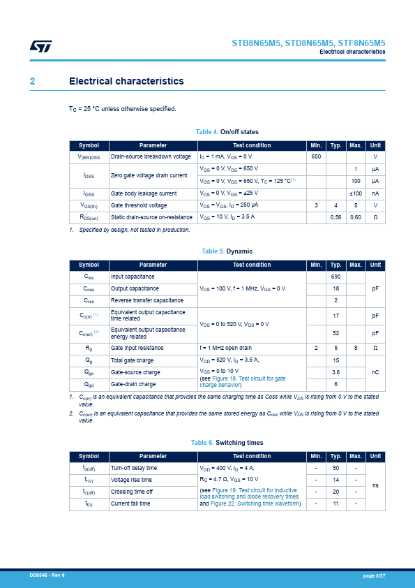 STD8N65M5