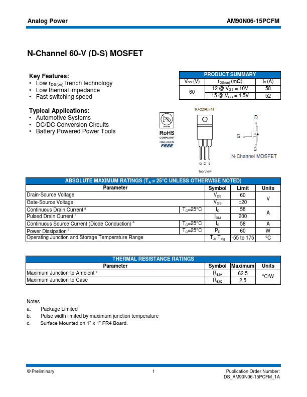 AM90N06-15PCFM