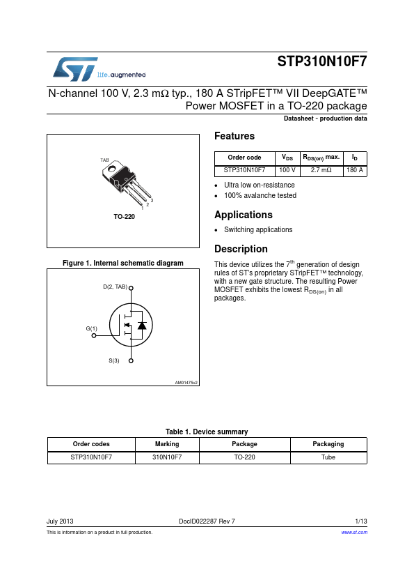 STP310N10F7