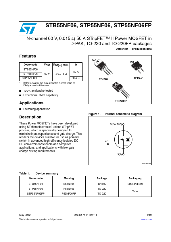 STP55NF06FP