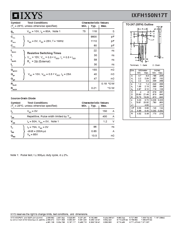 IXFH150N17T