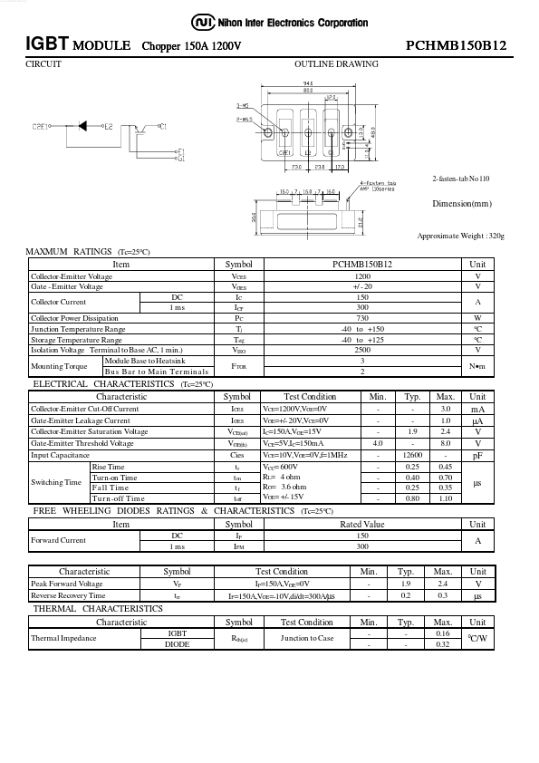 PCHMB150B12