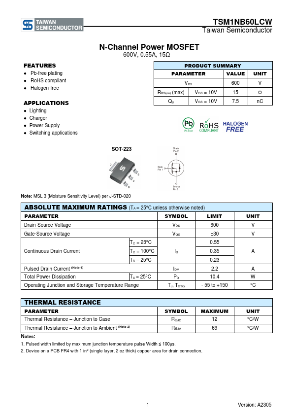 TSM1NB60LCW