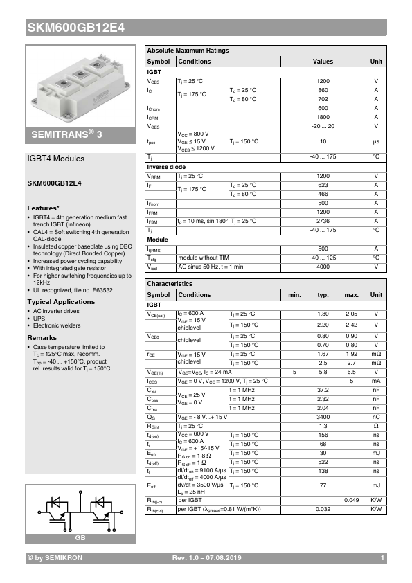 SKM600GB12E4