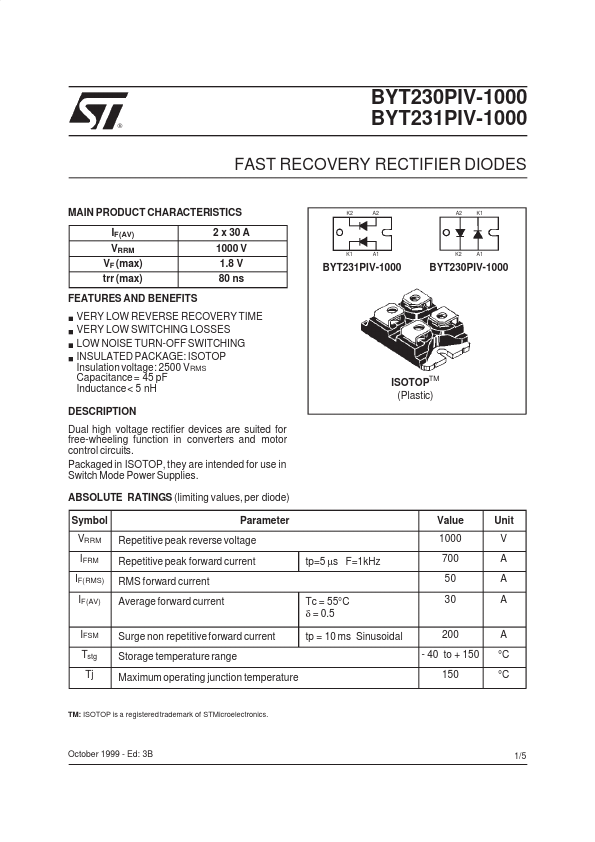 BYT231PIV-1000