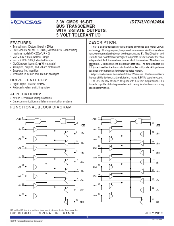 IDT74LVC16245A