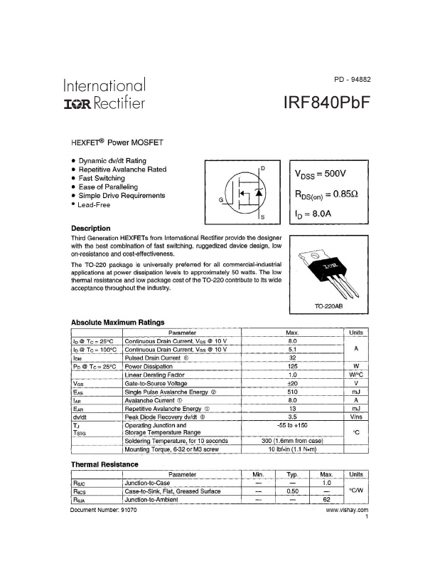 IRF840PBF