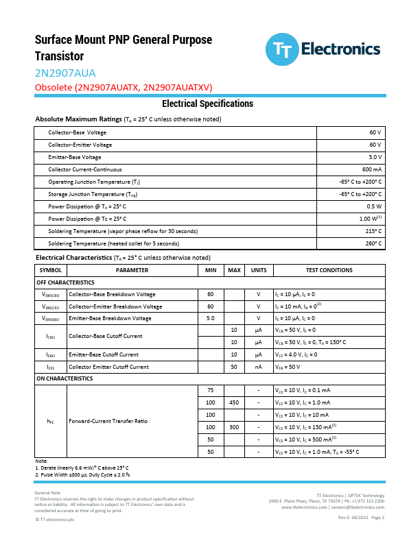 2N2907AUA