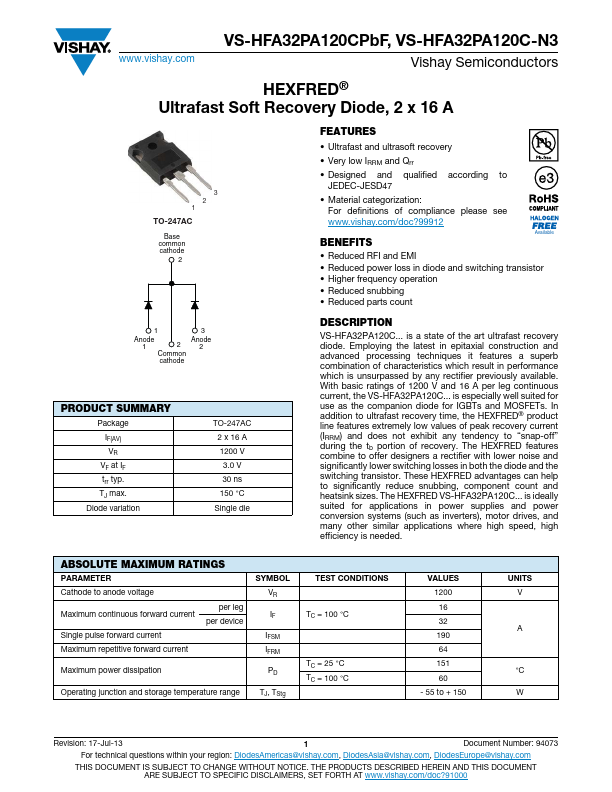 VS-HFA32PA120CPbF