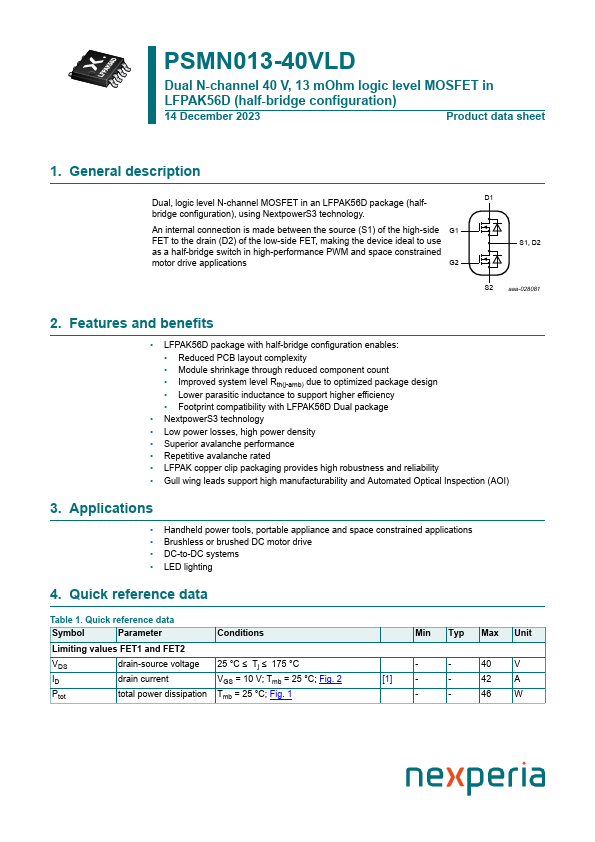 PSMN013-40VLD