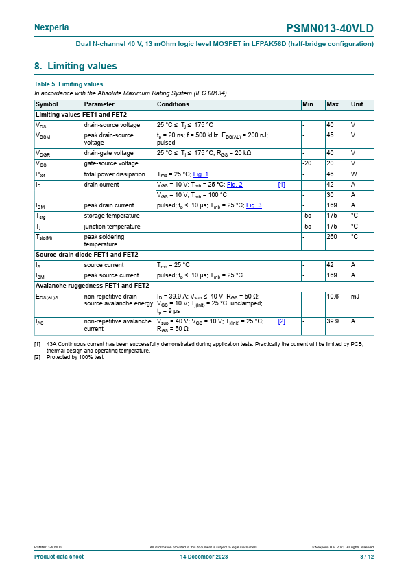 PSMN013-40VLD