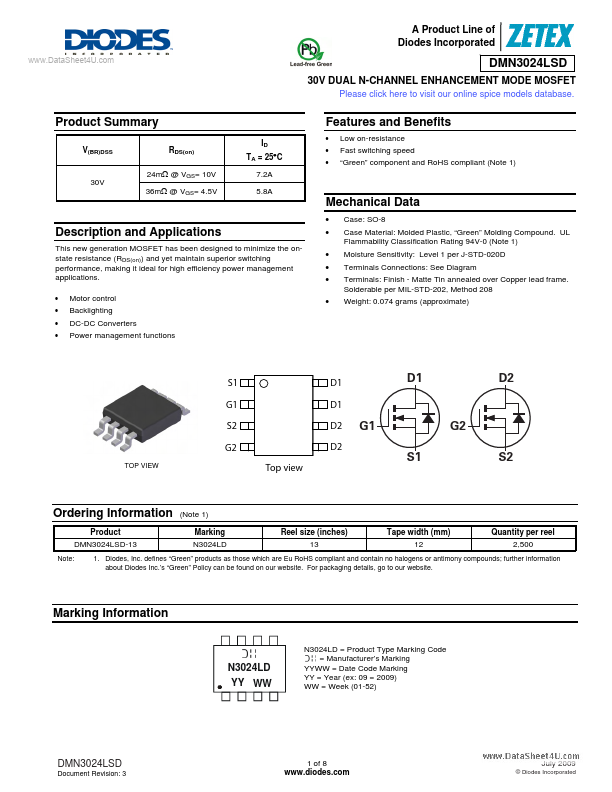 DMN3024LSD