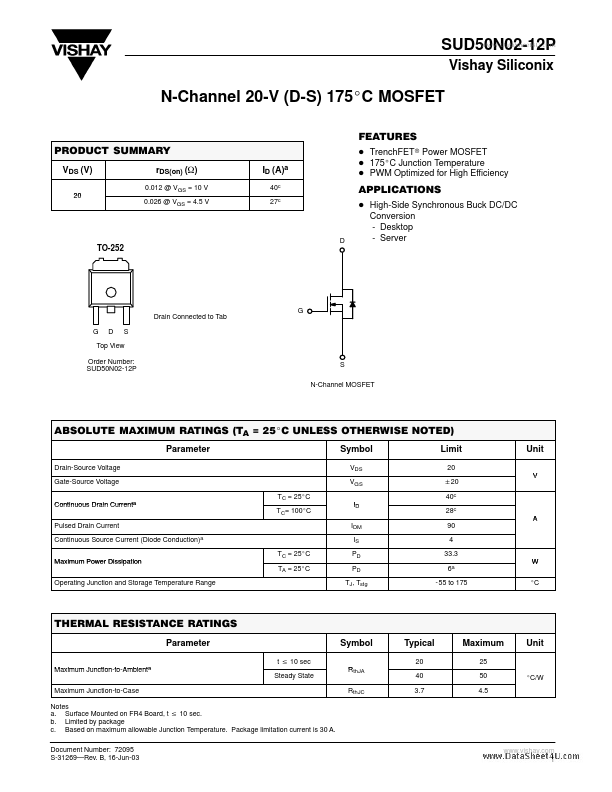 SUD50N02-12P