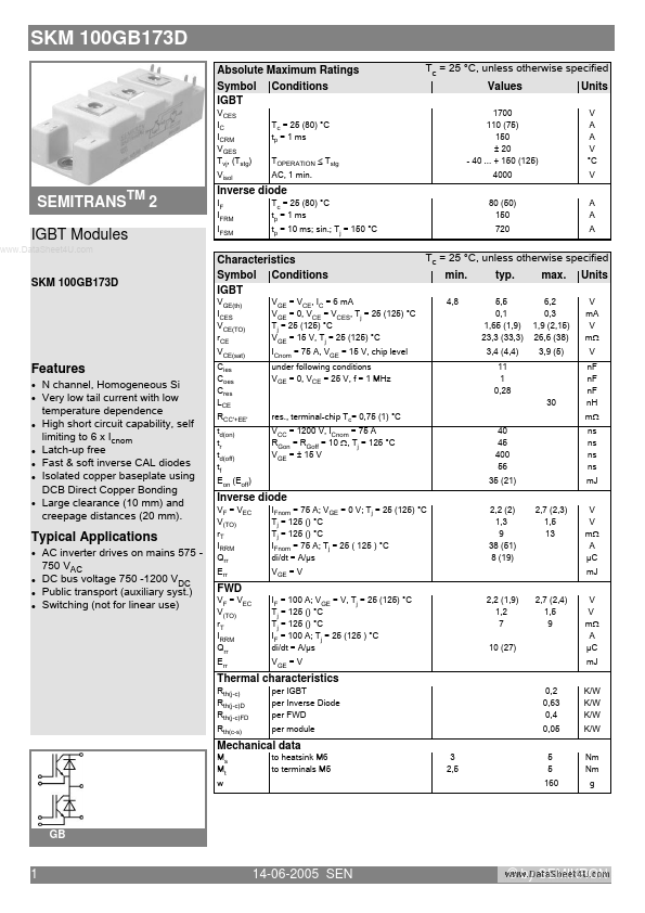 SKM100GB173D