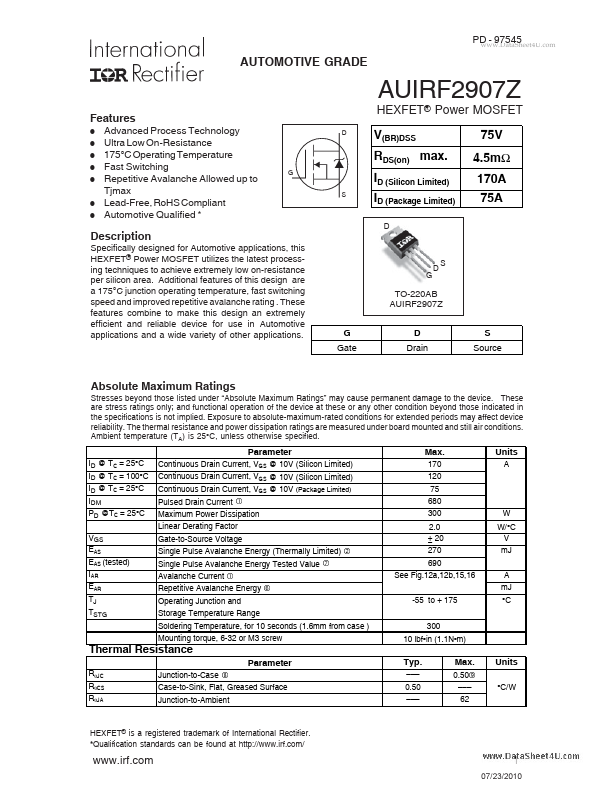 AUIRF2907Z