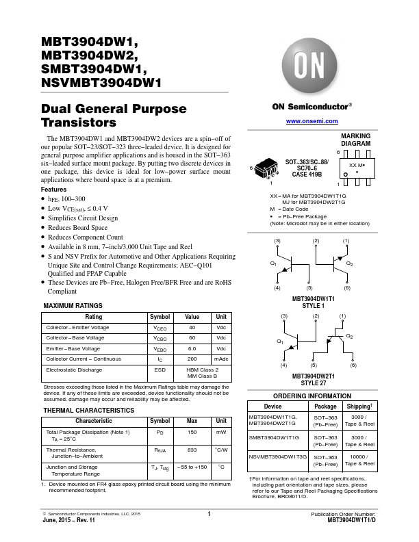 SMBT3904DW1