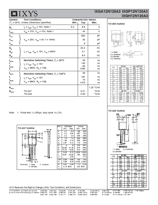 IXGA12N120A3