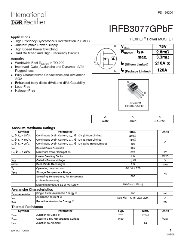 IRFB3077GPBF