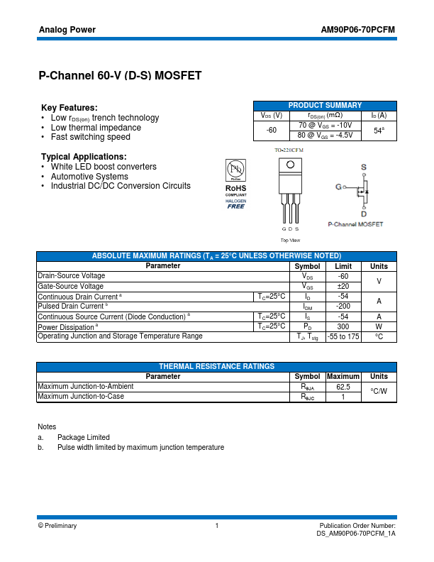 AM90P06-70PCFM