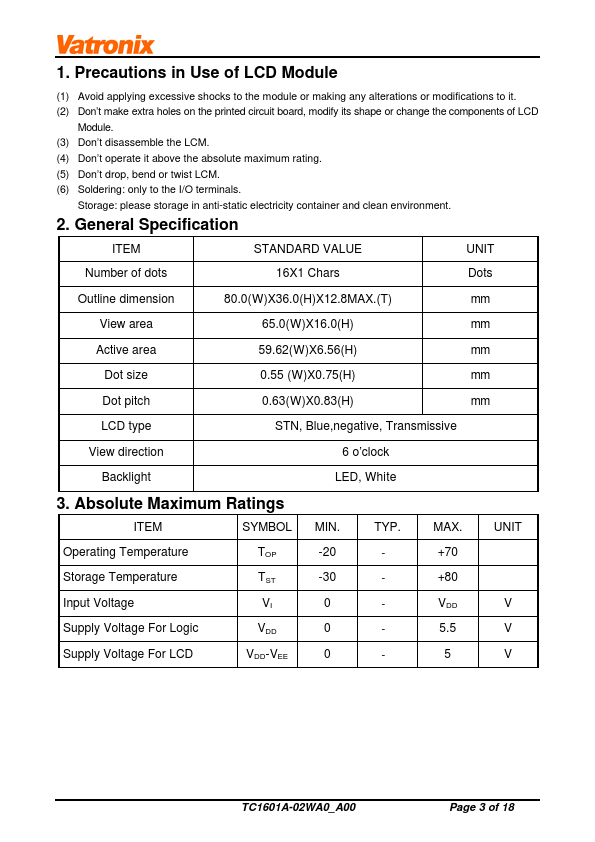 TC1601A-02WA0