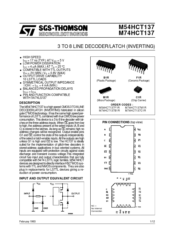 M54HCT137