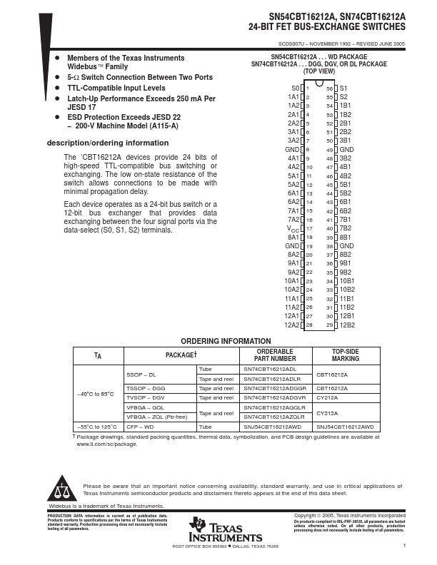 SN54CBT16212A