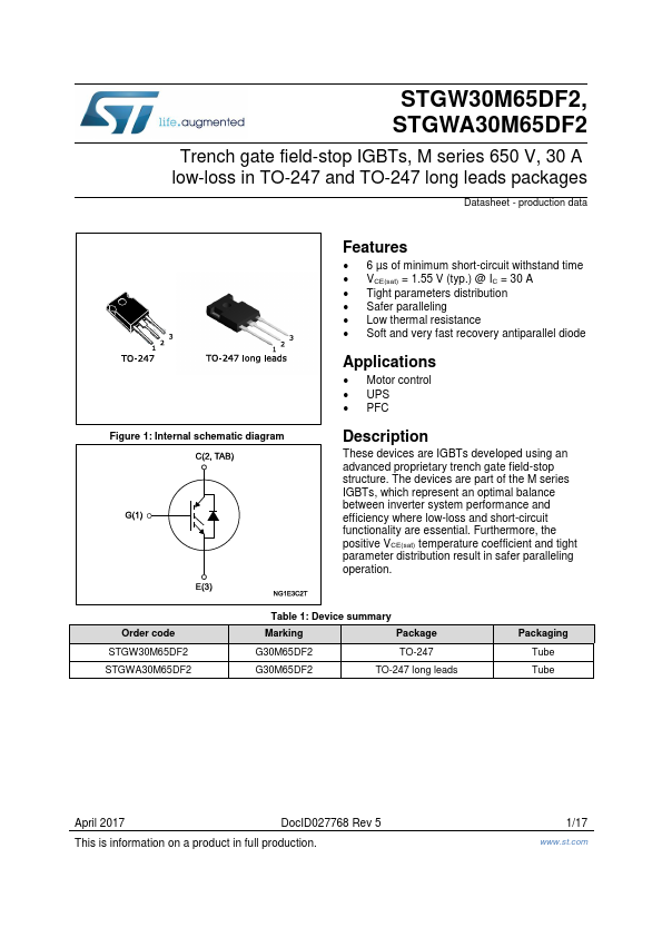 STGW30M65DF2