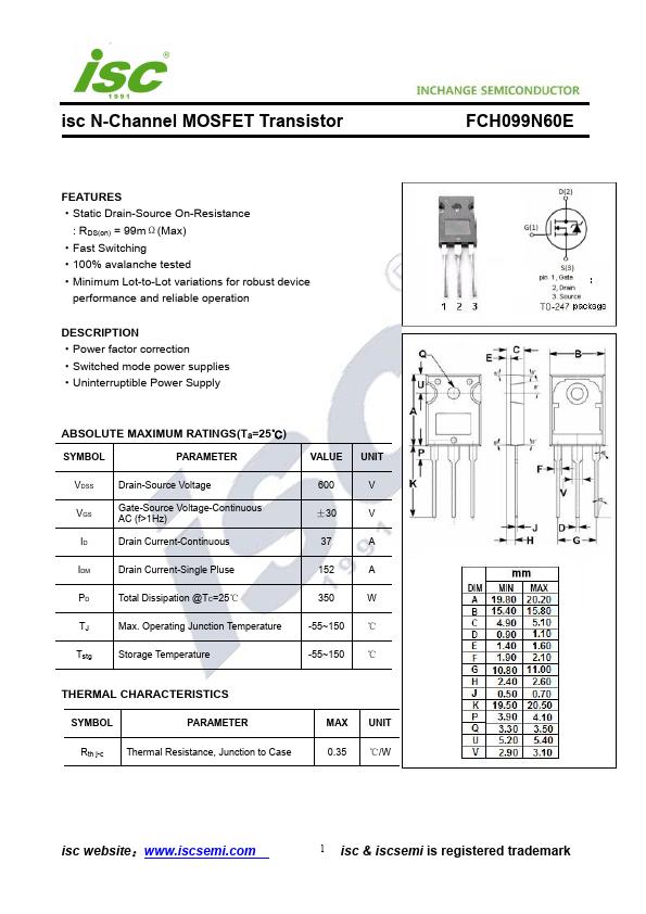 FCH099N60E