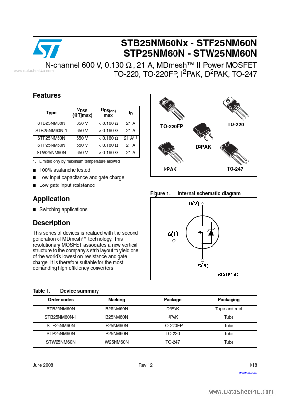 STW25NM60N