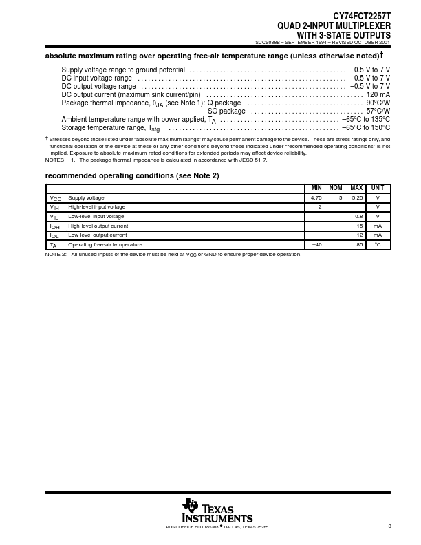 CY74FCT2257T