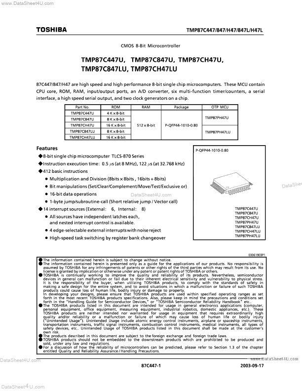 TMP87CH47U