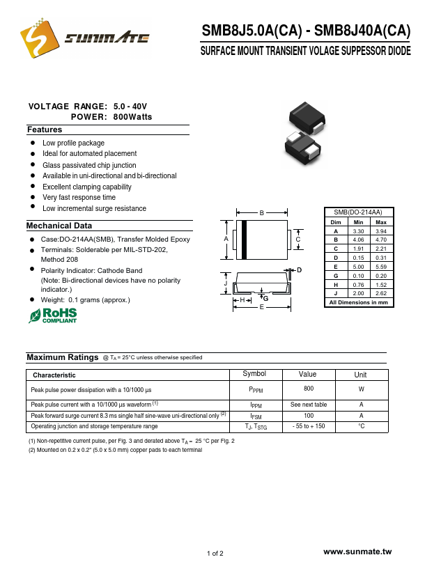 SMB8J7.0CA