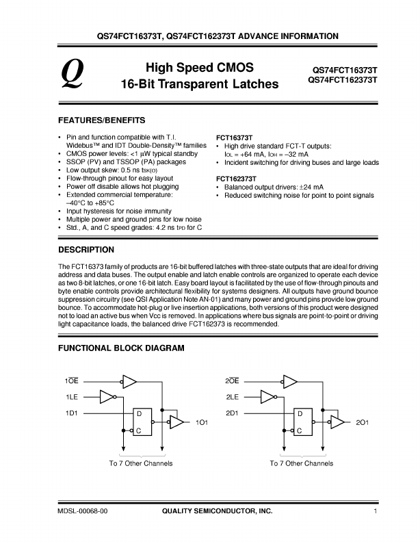 QS74FCT16373T