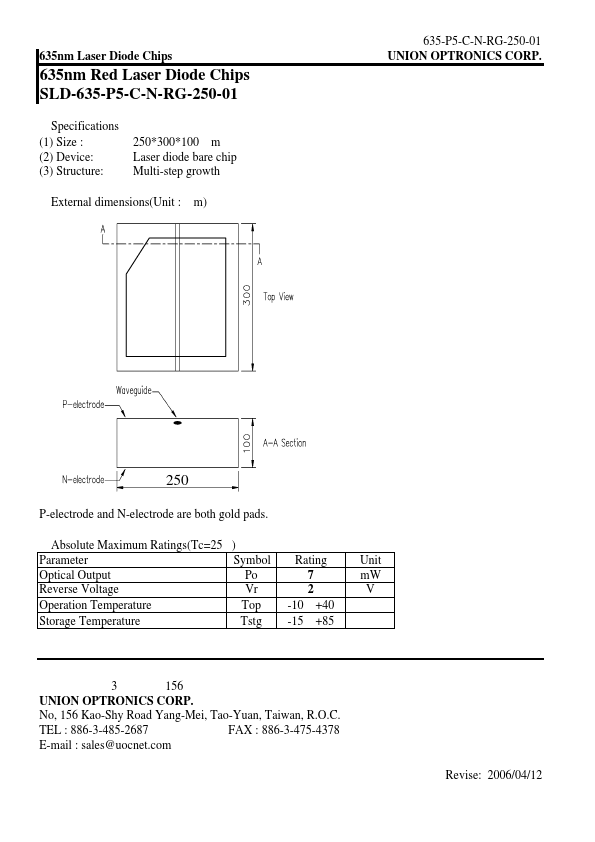 SLD-635-P5-C-N-RG-250-01