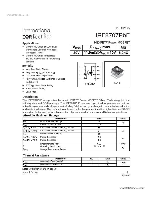 IRF8707PBF