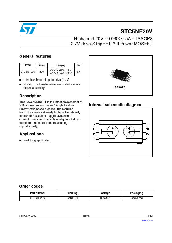 STC5NF20V