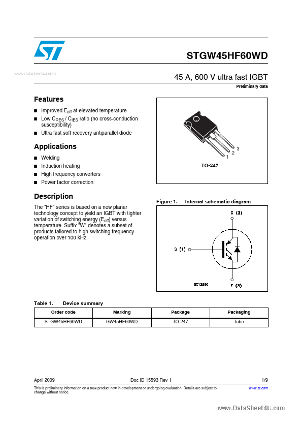 STGW45HF60WD