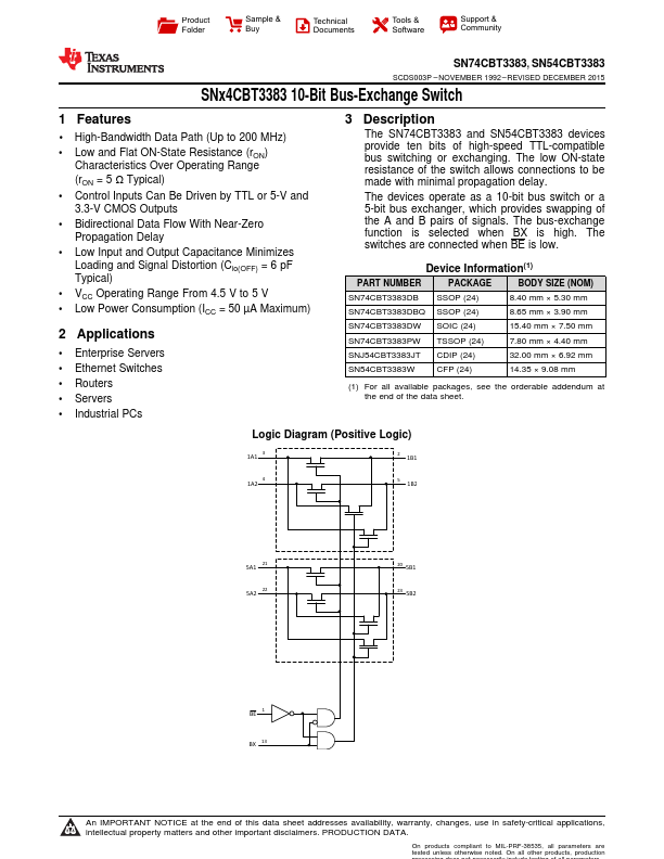 SN74CBT3383