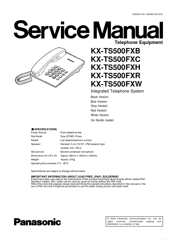 KX-TS500FXW