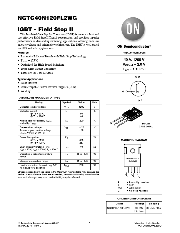 NGTG40N120FL2WG