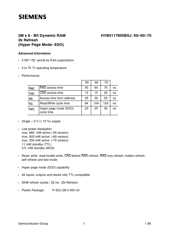 HYB5117805BJ-50