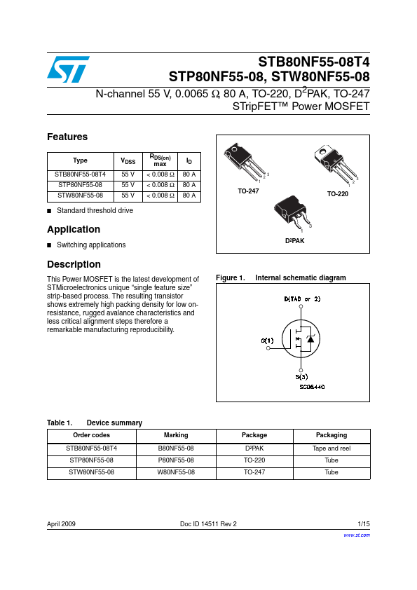 STB80NF55-08T4