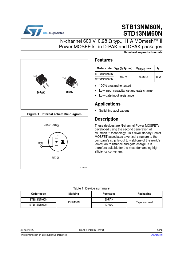 STB13NM60N