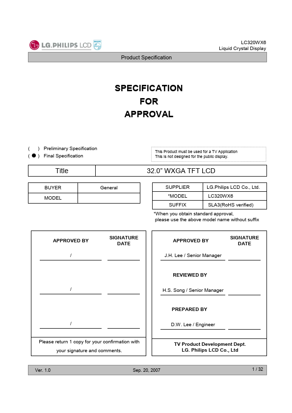 LC320WX6-SLA3