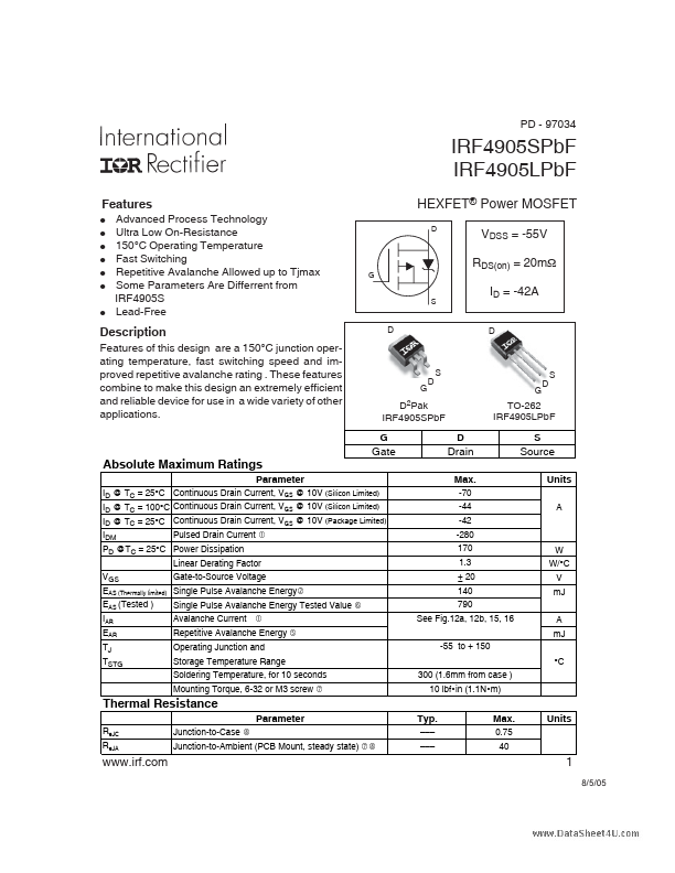 IRF4905SPBF