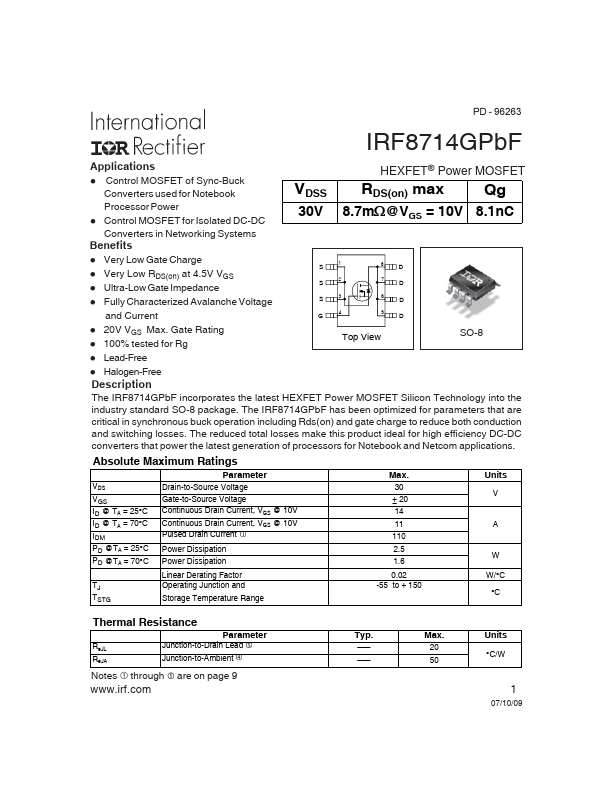 IRF8714GPbF