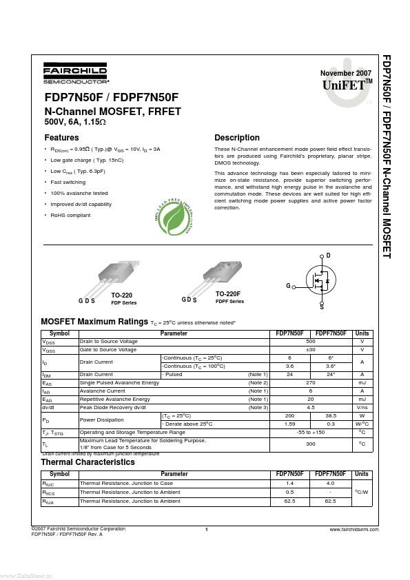 FDPF7N50F