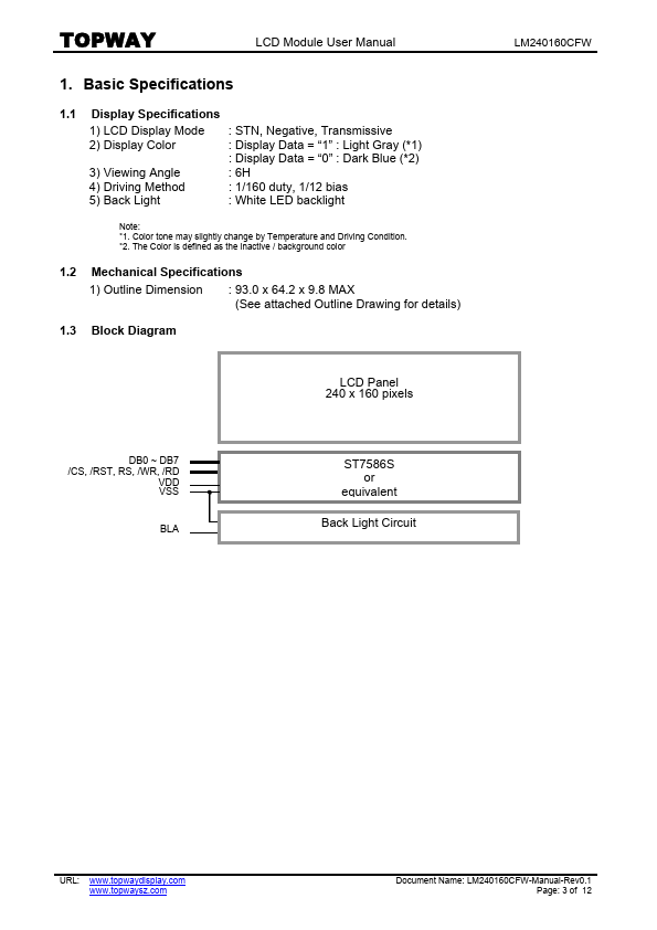 LM240160CFW